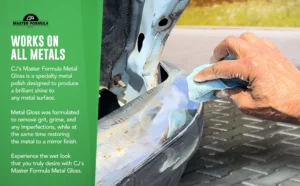 Polishing metal surface with CJ's Metal Gloss.