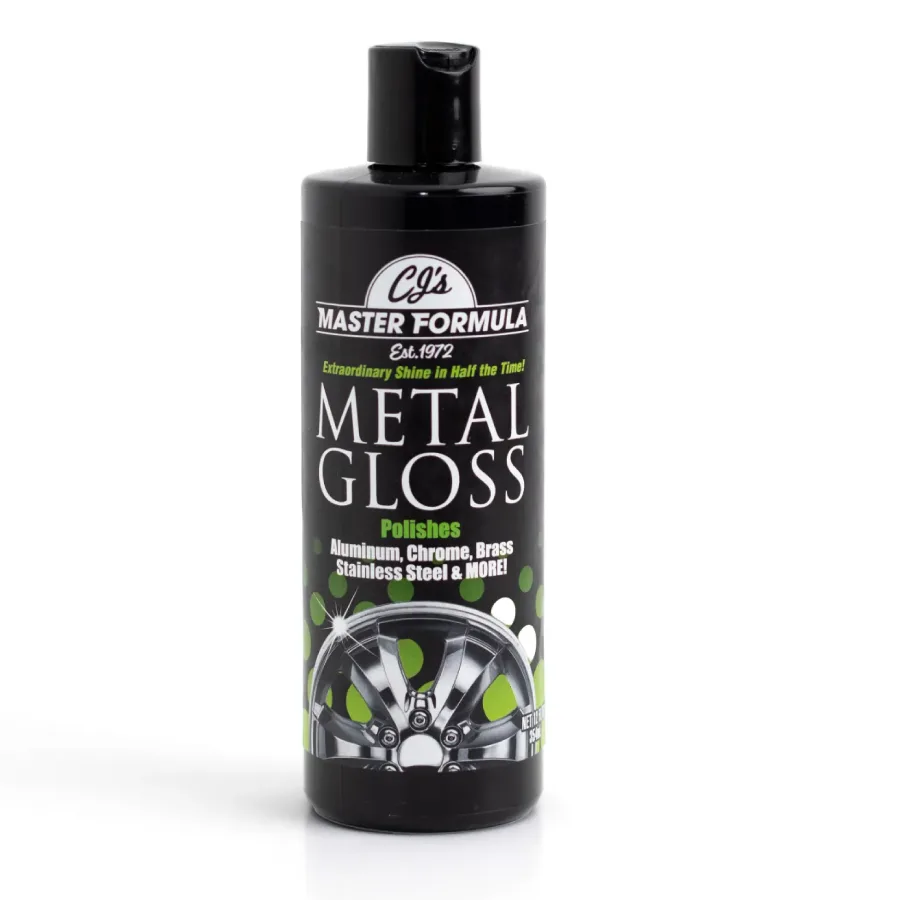 Metal gloss polish bottle for shining metals.