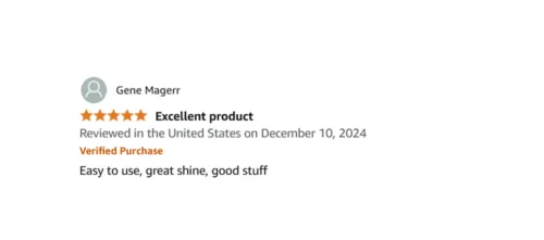 Five-star review: Excellent, easy to use, great shine.