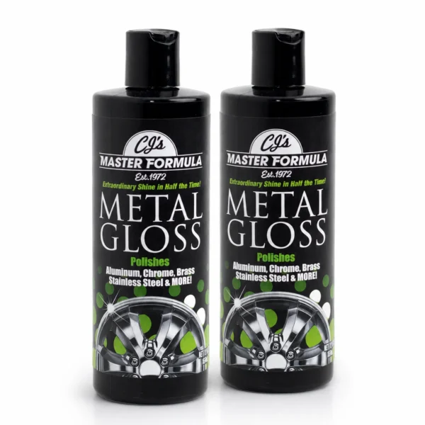 Two bottles of CJ's Master Formula Metal Gloss 12 oz side by side
